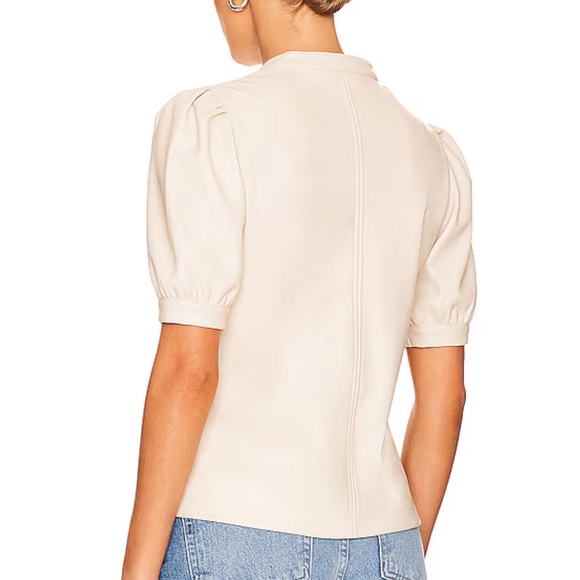 Faux leather Steve Madden puff sleeve top - Picture 3 of 10